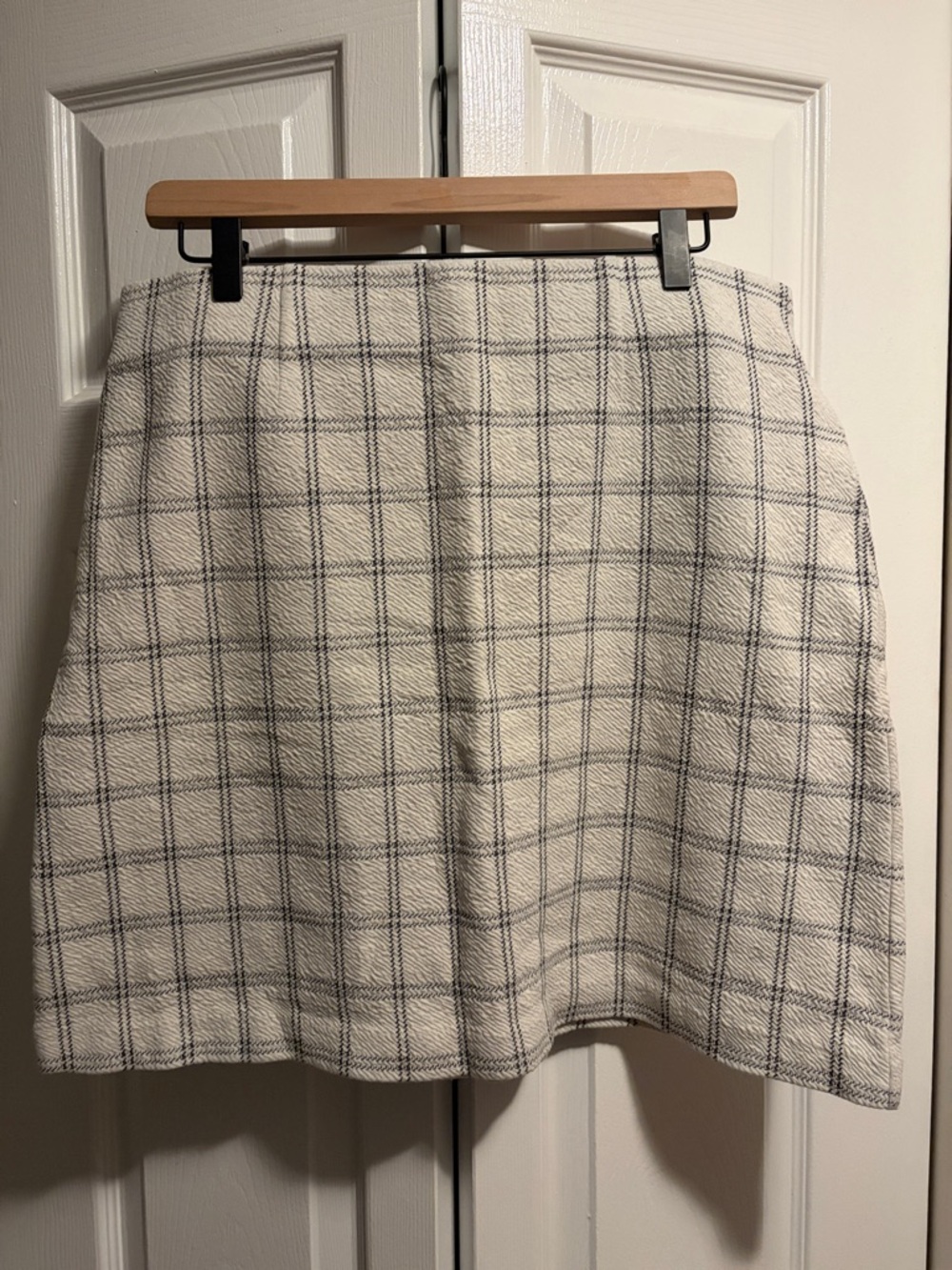 J. Jill Ivory Plaid A-Line Skirt